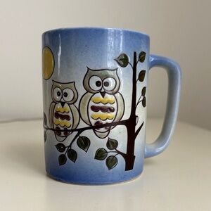 Otagiri Owls in a Tree with Full Moon Coffee Mug Embossed Design woodland